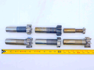 6pc LOT OF HSS STAGGERED TOOTH T-SLOT SIDE MILLING CUTTER O.D. SIZES 3/4, 1 1/4 - JG5066AT5