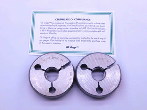 NEW 1/2 13 UNJC 3A THREAD RING GAGES .5 .50 .500 GO NO GO P.D.'S = .4500 & .4463 - DW41932GFG