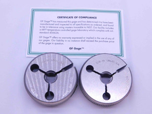 NEW 3/8 16 UNJC 3A THREAD RING GAGES .375 .3750 GO NO GO P.D.'S = .3344 & .3311 - DW41933GFG