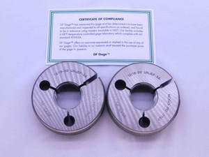 NEW 13/16 20 UNJEF 3A THREAD RING GAGES .8125 GO NO GO P.D.'S = .7800 & .7767 - DW41935GFG