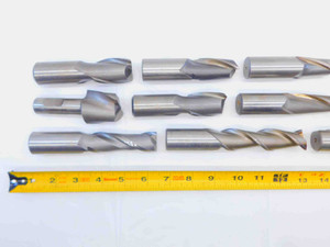 12pc LOT OF HSS END MILLS RANGING FROM 1" - 1 1/2 SQUARE AND BALL NOSE 1.0 1.5 - JG5078CT5