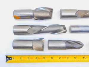 7pc LOT OF HSS END MILLS RANGING FROM 1" - 1 5/8 SQUARE AND BALL NOSE 1.0 1.625 - JG5079CT5