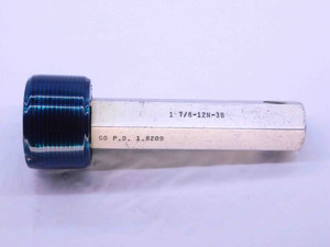 1 7/8 12 UN 3B THREAD PLUG GAGE 1.875 1.8750 GO ONLY P.D. = 1.8209 3B OR 2B - DW41832CC5
