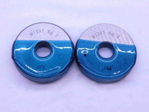 M12 X 1 6g SOLID THREAD RING GAGES 12 1.0 GO NO GO P.D.'S = 11.324 & 11.206 - DW41849BG5
