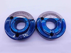 1 3/8 6 UNC 2A THREAD RING GAGES 1.375 1.3750 GO NO GO P.D.'S = 1.2643 & 1.2563 - DW41854AC6