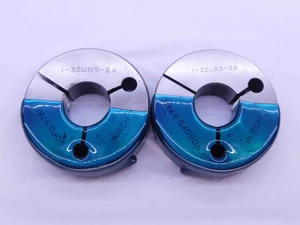 1" 32 UNS 2A THREAD RING GAGES 1.0 1.00 1.000 GO NO GO P.D.'S = .9786 & .9748 - DW41920BG6