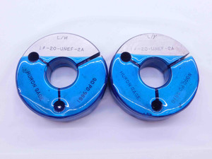 1" 20 UNEF 2A LEFT HAND THREAD RING GAGES 1.0 GO NO GO P.D.'S = .9661 & .9616 - DW41922BG6