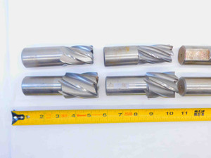 8pc LOT OF HSS SQUARE END MILLS SIZES INCLUDE 1 1/4, 1 1/2, 1 5/8 O.D. 1.25 1.5  - JG5082CT5
