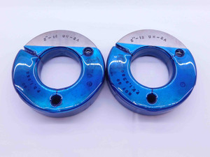 2" 12 UN 2A THREAD RING GAGES 2.0 2.00 2.000 GO NO GO P.D.'S = 1.9441 & 1.9380 - DW41952BG6