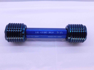 2" 4 1/2 UNC 2B LEFT HAND THREAD PLUG GAGE 2.0 4.5 GO NO GO PDS= 1.8557 & 1.8681 - DW41962AW5