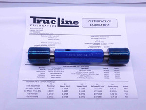 CERTIFIED 1 1/8 14 UNS 2A SET THREAD PLUG GAGE 1.125 GO NO GO = 1.0770 & 1.0717 - DW41964TLC