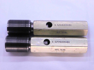 1 1/4 16 UN 2A SET THREAD PLUG GAGE 1.25 1.250 GO NO GO P.D.'S = 1.2079 & 1.2028 - DW41986LVR