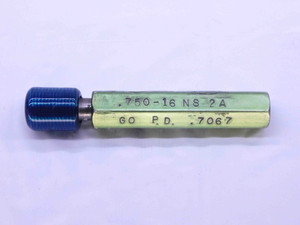 3/4 16 UNS 2A SPECIAL SET THREAD PLUG GAGE .75 .750 .7500 GO ONLY P.D. = .7067 - DW42003AA6