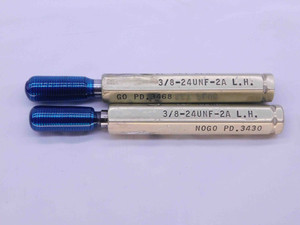 3/8 24 UNF 2A LEFT HAND SET THREAD PLUG GAGE .375 GO NO GO PD'S = .3468 & .3430 - DW42008AA6