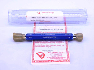 NEW 5/16 32 UNJEF 3B VERMONT THREAD PLUG GAGE .3125 GO NO GO PDS= .2922 & .2953 - DW42041VTG
