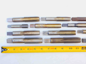 19pc LOT OF HSS TAPS INCH & METRIC PLUG BOTTOMING TAPER STRAIGHT FLUTES - JG5213CH5