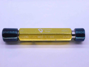 M22 X 1 6H VERMONT THREAD PLUG GAGE 22 1.0 GO NO GO P.D.'S = 21.350 & 21.510 - DW42089BL6