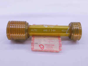 M48 X 5 6H VERMONT THREAD PLUG GAGE 48 5.0 GO NO GO P.D.'S = 44.752 & 45.087 - DW42134AC6