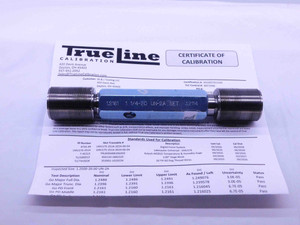 CERTIFIED 1 1/4 20 UN 2A VTG SET THREAD PLUG GAGE 1.25 GO NO GO = 1.2161 1.2114 - DW42236TLC