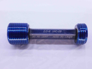 2" 6 UN 2B THREAD PLUG GAGE 2.0 2.00 2.000 GO NO GO P.D.'S = 1.8917 & 1.9028 - DW42287AE6