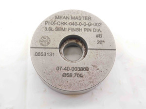 59.700 METRIC PIN PLUG GAGE 60.000 -.300 UNDERSIZE 60 mm 2.3504 59.70 CHECK - NS7537BF6