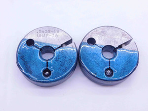 9/16 18 UNJF 3A THREAD RING GAGES .5625 GO NO GO P.D.'S = .5264 & .5230 CHECK - DW42391LVR