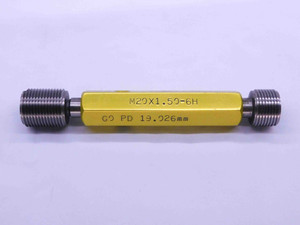 M20 X 1.5 6H METRIC THREAD PLUG GAGE 20 GO NO GO P.D.'S = 19.026 & 19.216 CHECK - DW42397LVR