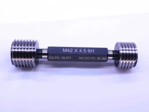 NEW M42 X 4.5 6H METRIC THREAD PLUG GAGE 42 GO NO GO P.D.'S = 39.077 & 39.392 - DW1508MSAF