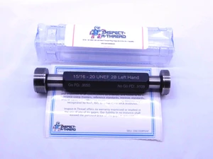 NEW 15/16 20 UNEF 2B LEFT HAND THREAD PLUG GAGE .9375 GO NO GO = .9050 & .9109 - DW1509MSAF