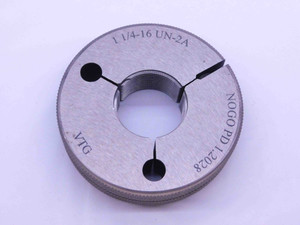 NEW 1 1/4 16 UN 2A VERMONT THREAD RING GAGE 1.25 1.250 NO GO ONLY P.D. = 1.2028 - DW42428VTGB
