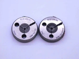 NEW 3 56 UNF 2A VERMONT THREAD RING GAGES #3 .099 GO NO GO PD'S = .0867 & .0845 - DW42444VTG