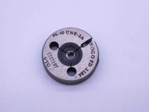 NEW 6 40 UNF 2A VERMONT THREAD RING GAGE #6 .138 .1380 NO GO ONLY P.D. = .1184 - DW42455VTGB
