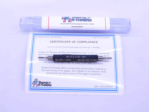 NEW M1.6 X .35 6H THREAD PLUG GAGE 1.6 0.35 GO NO GO P.D.'S = 1.373 & 1.454 - DW1530MSAF