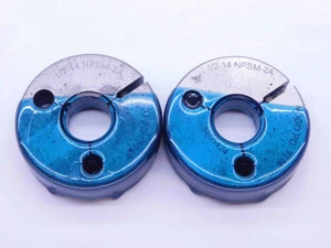 1/2 14 NPSM 2A PIPE THREAD RING GAGE .5 .50 .500 GO NO GO P.D.'S = .7769 & .7718 - DW42510OB6
