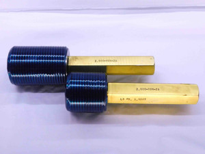 2" 8 UN 2A SET THREAD PLUG GAGE 2.0 2.00 2.000 GO NO GO P.D.'S = 1.9165 & 1.9087 - DW42520OB6