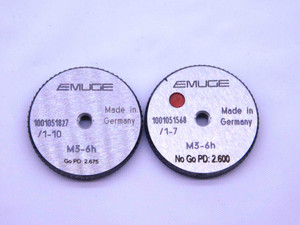 NEW M3 X .5 6h SOLID THREAD RING GAGES 3 0.5 GO NO GO P.D.'S = 2.675 & 2.600 - DW42509OB6