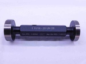 NEW 1 11/16 20 UN 2B THREAD PLUG GAGE 1.6875 GO NO GO P.D.'S = 1.6550 & 1.6613 - DW1532MSAF