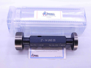NEW 2" 14 UNS 2B THREAD PLUG GAGE 2.0 2.00 GO NO GO P.D.'S = 1.9536 & 1.9610 - DW1538MSAF
