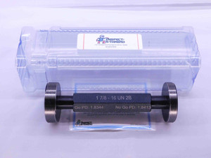 NEW 1 7/8 16 UN 2B THREAD PLUG GAGE 1.875 GO NO GO P.D.'S = 1.8344 & 1.8413 - DW1541MSAF