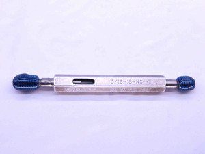 5/16 18 NC 1 THREAD PLUG GAGE .3125 GO NO GO P.D.'S = .2764 & .2821 UNC-1 CHECK - DW42521OB6
