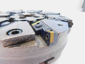 ABOUT 170mm O.D. X 50mm WIDTH INDEXABLE SHOP MADE? SIDE MILLING CUTTER - JG5720QA4
