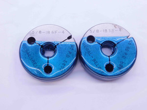 5/8 18 NF 4 THREAD RING GAGES .625 .6250 GO NO GO P.D.'S = .5892 & .5877 UNF-4 - DW42565OB6