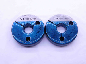 3/4 36 UNS 3A THREAD RING GAGES .75 .750 .7500 GO NO GO P.D.'S = .7320 & .7294 - DW42567OB6