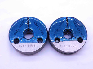 5/8 18 UNS SPECIAL THREAD RING GAGES .625 GO NO GO P.D.'S = .5900 & .5880 CHECK - DW42569OB6