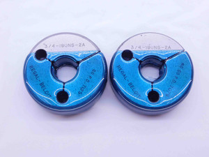 3/4 18 UNS 2A THREAD RING GAGES .75 .750 .7500 GO NO GO P.D.'S = .7125 & .7079 - DW42570OB6