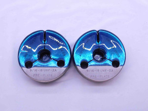 9/16 18 UNF 2A PREPLATE THREAD RING GAGES .5625 GO NO GO P.D.'S = .5242 & .5197 - DW42573OB6