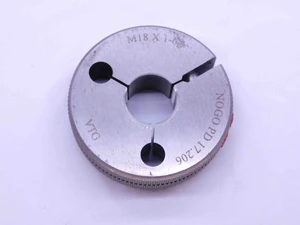 M18 X 1 6g METRIC VERMONT THREAD RING GAGE 18 1.0 NO GO ONLY P.D. = 17.206 - DW42581OB6