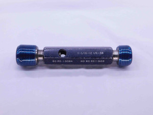 1 1/16 12 UN 3B THREAD PLUG GAGE 1.0625 GO NO GO P.D.'S = 1.0084 & 1.0139 CHECK - DW42595LVR