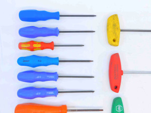 15pc LOT OF TORX & TORX PLUS HAND SCREW DRIVERS SIZES INLCUDE T8, 8IP, T15 - JG5801CT4