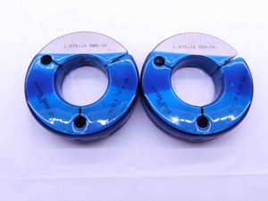 1 7/8 16 UNJ 3A THREAD RING GAGES 1.875 1.8750 GO NO GO P.D.'S = 1.8344 & 1.8304 - DW42605OB6